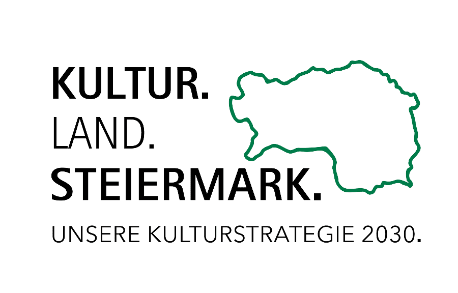 Logo Kulturstrategie 2030-FARBE Kultur- und Museumsverein Eibiswald Logo mit Landkarte Steiermark, Österreich.